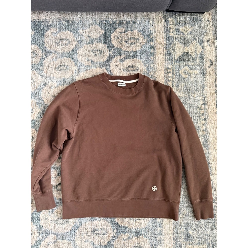 Tory Sport Cotton-jersey Sweatshirt In‎ Brown Oak Large Excellent Condition